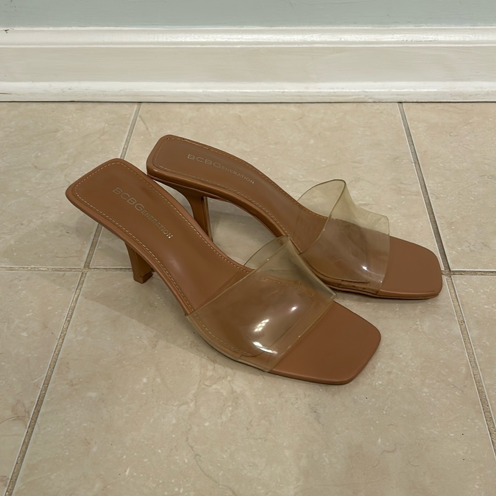 BCBGeneration nude clear shoes size 8.5